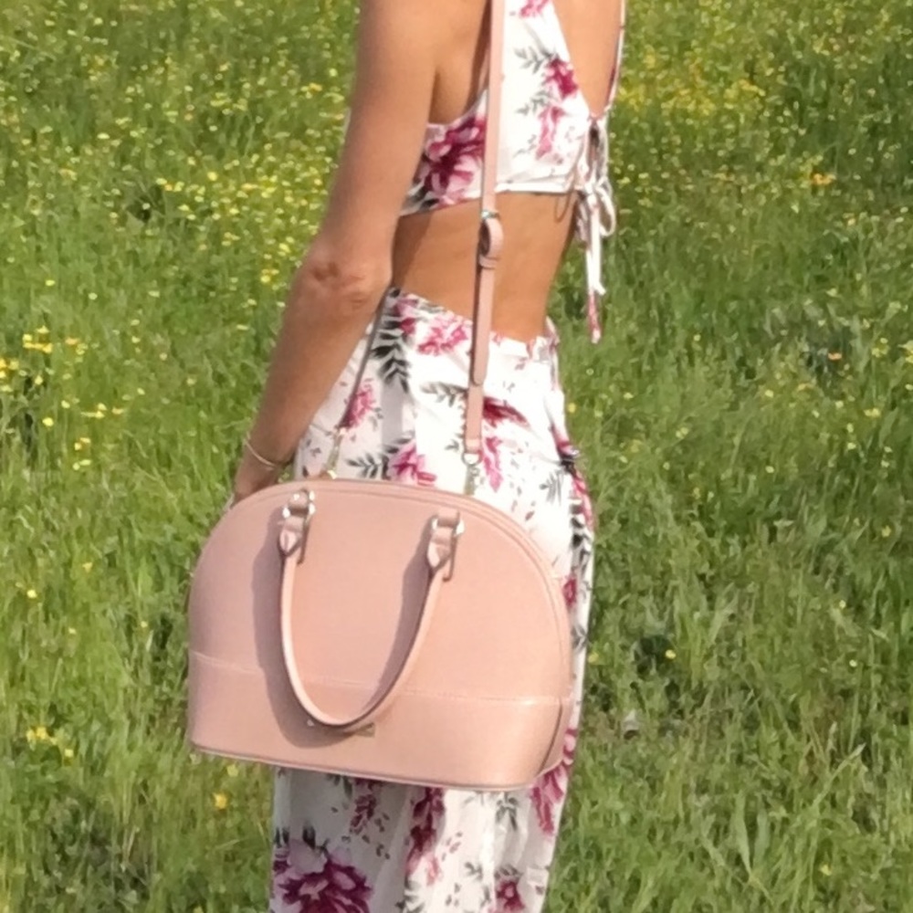 Anne Klein Buckle Up Dome Satchel in Pink